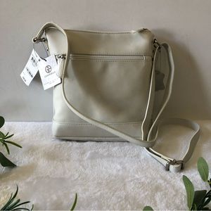 Giani Bernini Napa Leather Crossbody, White/Vanilla